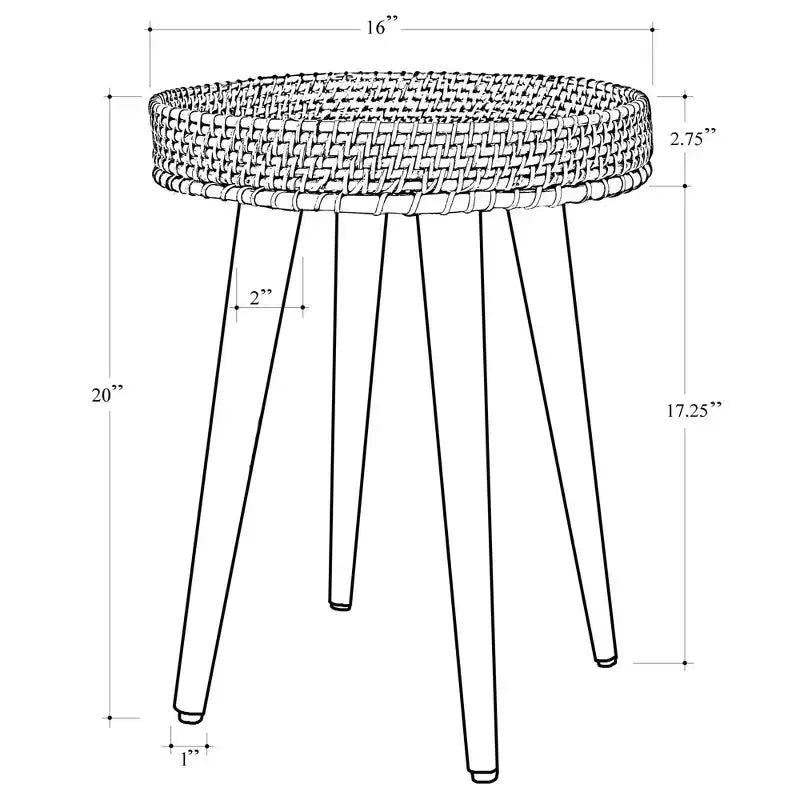 Table d'appoint ronde en fibres naturelles tressées - Threshold