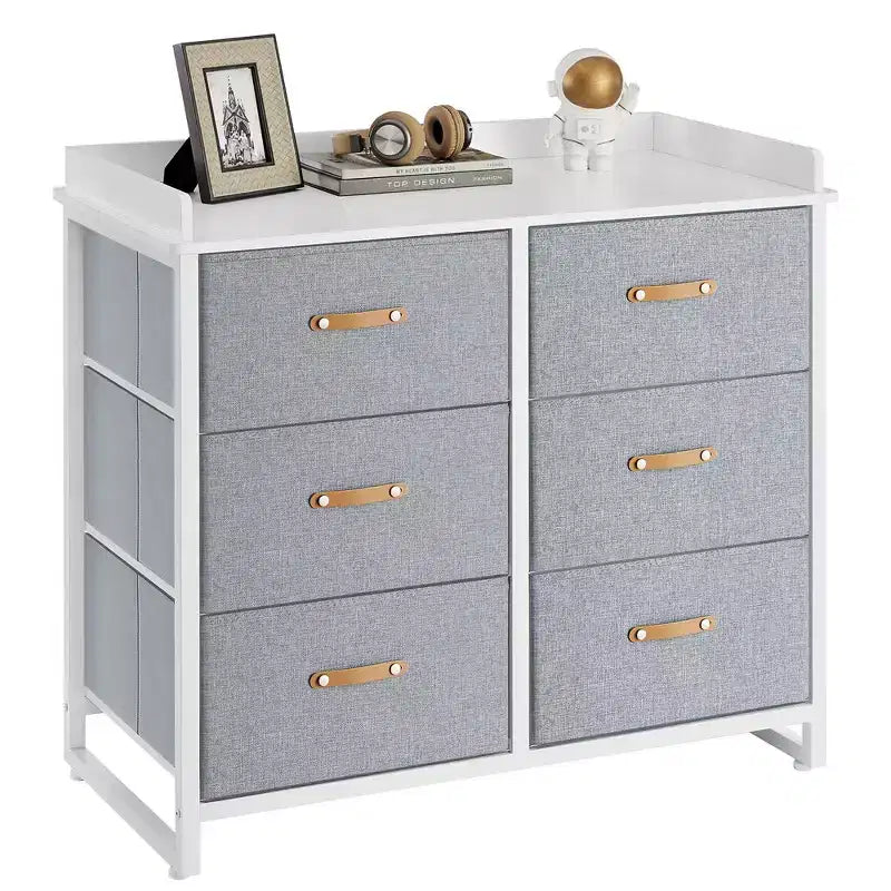 SONGMICS Commode enfant avec 6 tiroirs, commode garçons filles pour bébé avec table à langer résistante à l'eau, meuble de rangement