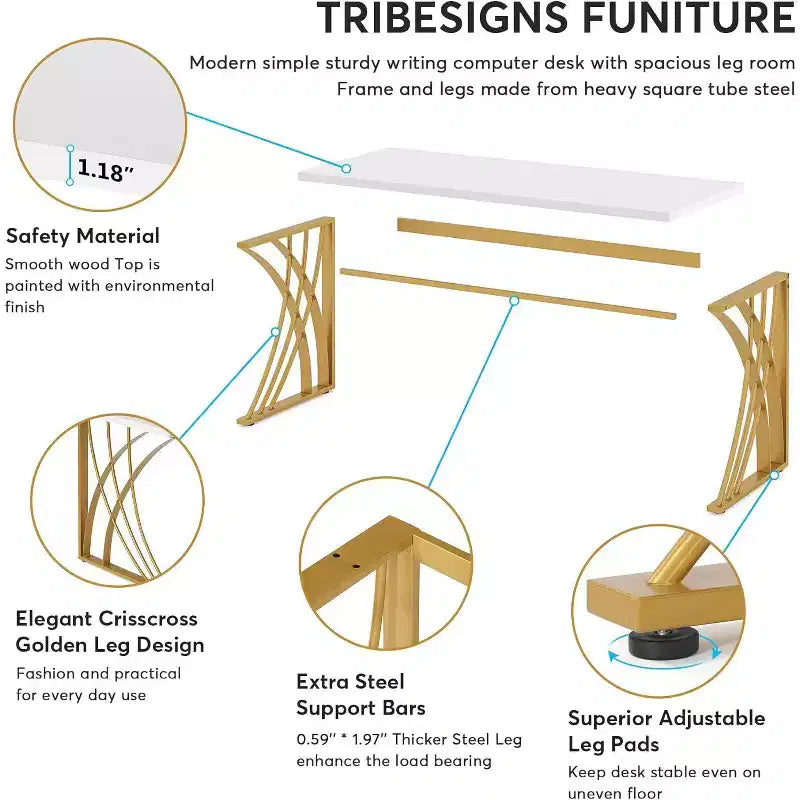 Grand bureau informatique moderne 55,12 Tribesigns