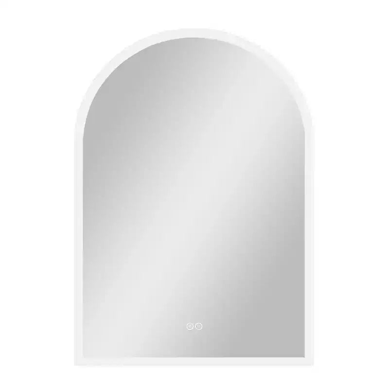 Miroir Mural LED Dovelina avec Anti-buée, Miroir de Maquillage Moderne Cintrée pour Salle de Bain