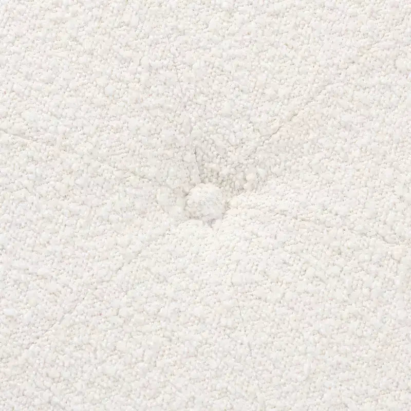 Baxton Studio Theo Pouf Repose-pieds Japandi en Tissu Bouclé Crème et Bois d'Hévéa Finition Noyer