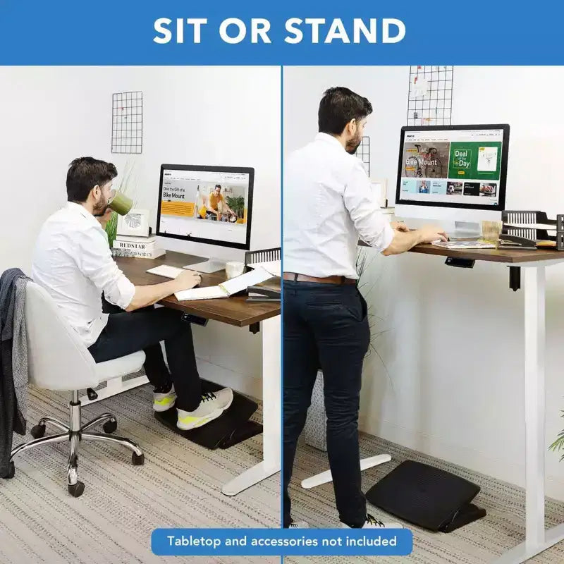 Mount-It! Piètement de bureau assis-debout électrique à moteur unique, Blanc