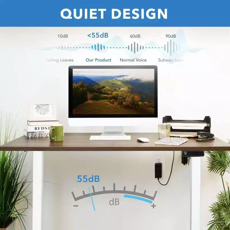 Mount-It! Piètement de bureau assis-debout électrique à moteur unique, Blanc