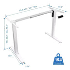 Mount-It! Piètement de bureau assis-debout électrique à moteur unique, Blanc