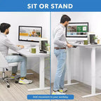 Mount-It! Bureau debout électrique à double moteur avec plateau de 48 pouces, blanc