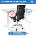 Mount-It! Bureau debout électrique à double moteur avec plateau de 48 pouces, blanc