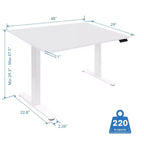Mount-It! Bureau debout électrique à double moteur avec plateau de 48 pouces, blanc