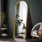 Dovelina Miroir mural encadré en métal arqué pleine longueur