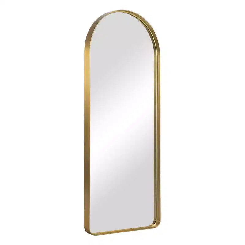 Dovelina Miroir mural encadré en métal arqué pleine longueur