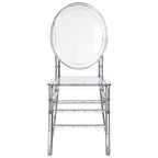 Chaise en acrylique moderne Fabulaxe avec cristaux, Chaise de salle à manger Florence, Siège transparent empilable pour événements et mariages