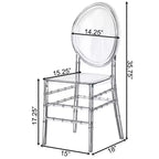 Chaise en acrylique moderne Fabulaxe avec cristaux, Chaise de salle à manger Florence, Siège transparent empilable pour événements et mariages