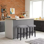 Tabouret de bar WestinTrends 29 avec assise rembourrée en forme de selle (lot de 2), noir/gris