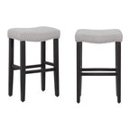 Tabouret de bar WestinTrends 29 avec assise rembourrée en forme de selle (lot de 2), noir/gris