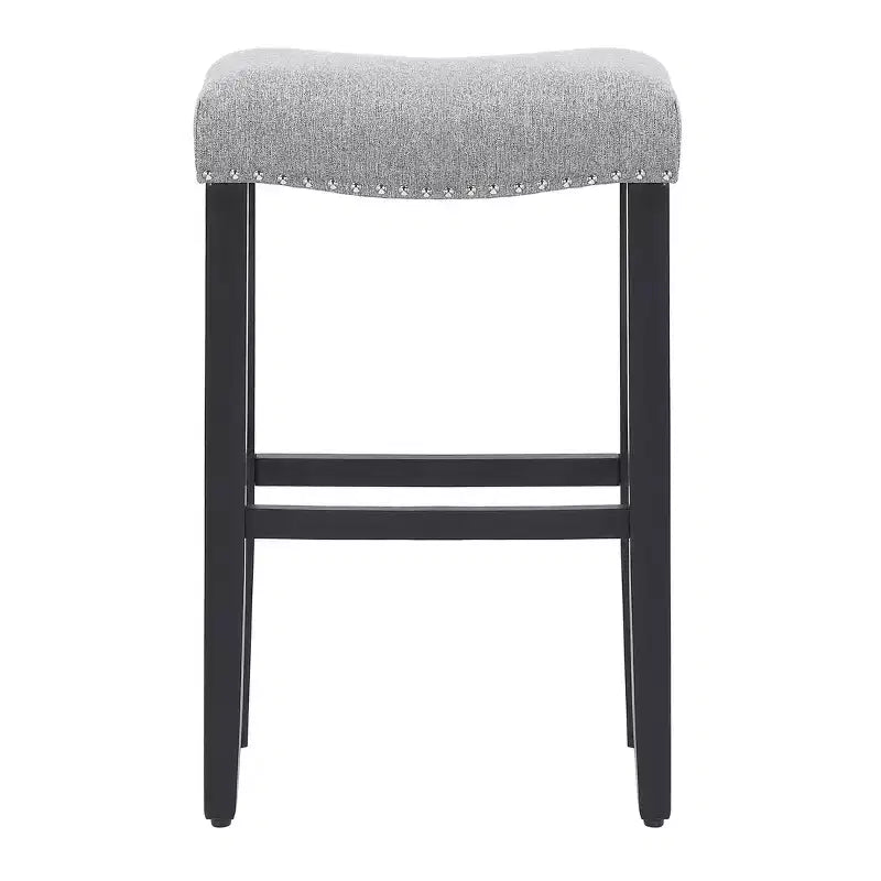 Tabouret de bar WestinTrends 29 avec assise rembourrée en forme de selle (lot de 2), noir/gris