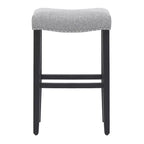 Tabouret de bar WestinTrends 29 avec assise rembourrée en forme de selle (lot de 2), noir/gris
