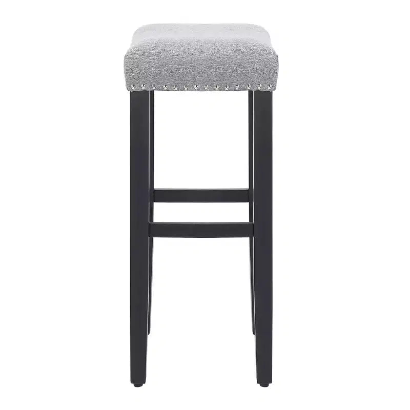 Tabouret de bar WestinTrends 29 avec assise rembourrée en forme de selle (lot de 2), noir/gris