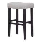 Tabouret de bar WestinTrends 29 avec assise rembourrée en forme de selle (lot de 2), noir/gris