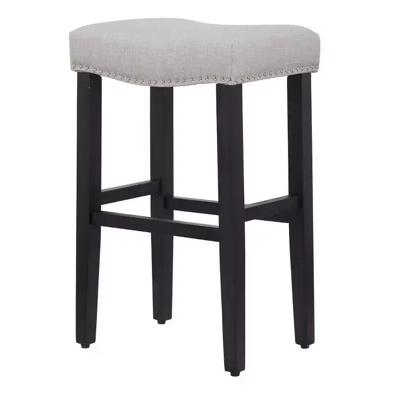Tabouret de bar WestinTrends 29 avec assise rembourrée en forme de selle (lot de 2), noir/gris