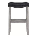 WestinTrends 29 Tabouret de bar rembourré avec siège de selle (lot de 2), gris antique/noir