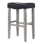 WestinTrends 29 Tabouret de bar rembourré avec siège de selle (lot de 2), gris antique/noir