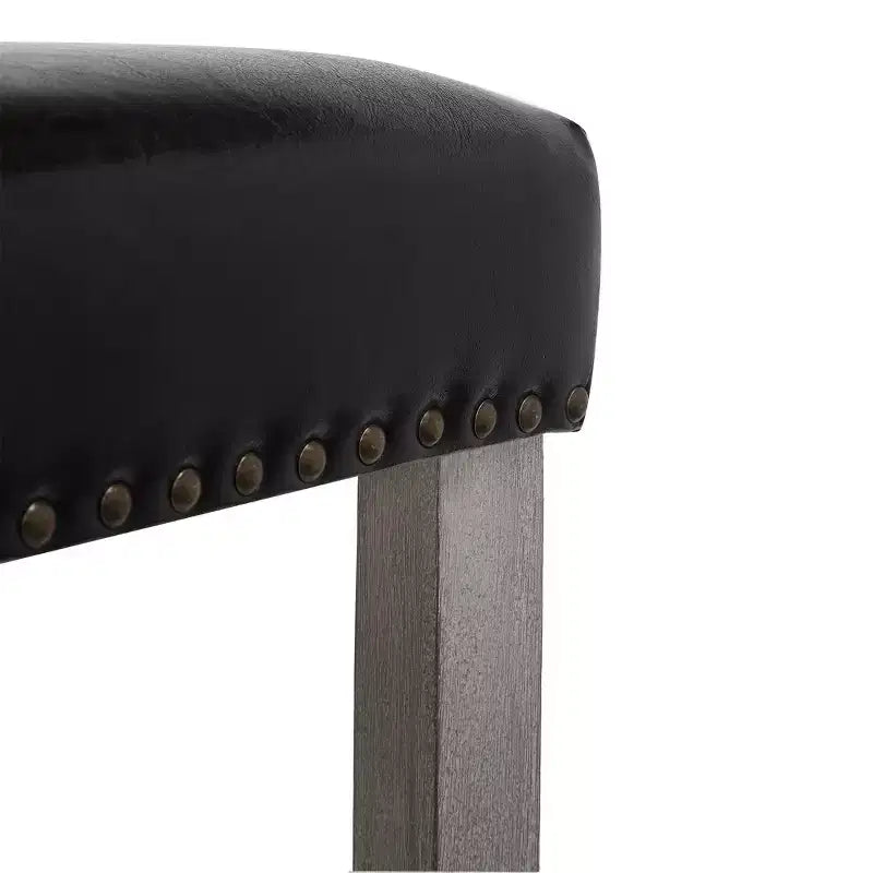 WestinTrends 29 Tabouret de bar rembourré avec siège de selle (lot de 2), gris antique/noir
