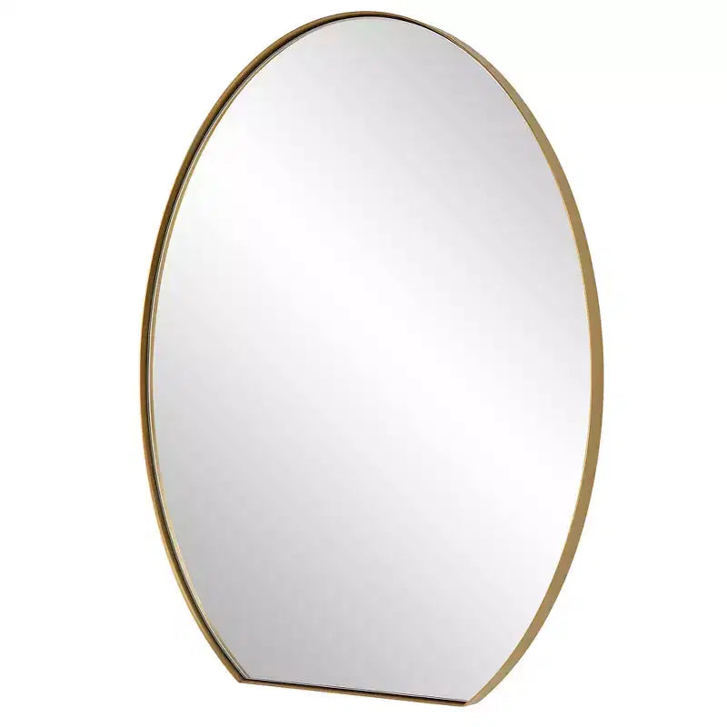 Miroir mural ovale Uttermost Cabell en laiton brossé, 61 x 81 cm
