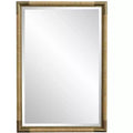 Uttermost Kampar Antiqued Gold and Rattan 22 x 32 Vanity Wall Mirror