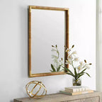 Miroir mural de courtoisie Uttermost Kampar vieilli doré et rotin 22 x 32