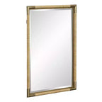 Miroir mural de courtoisie Uttermost Kampar vieilli doré et rotin 22 x 32