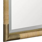 Miroir mural de courtoisie Uttermost Kampar vieilli doré et rotin 22 x 32