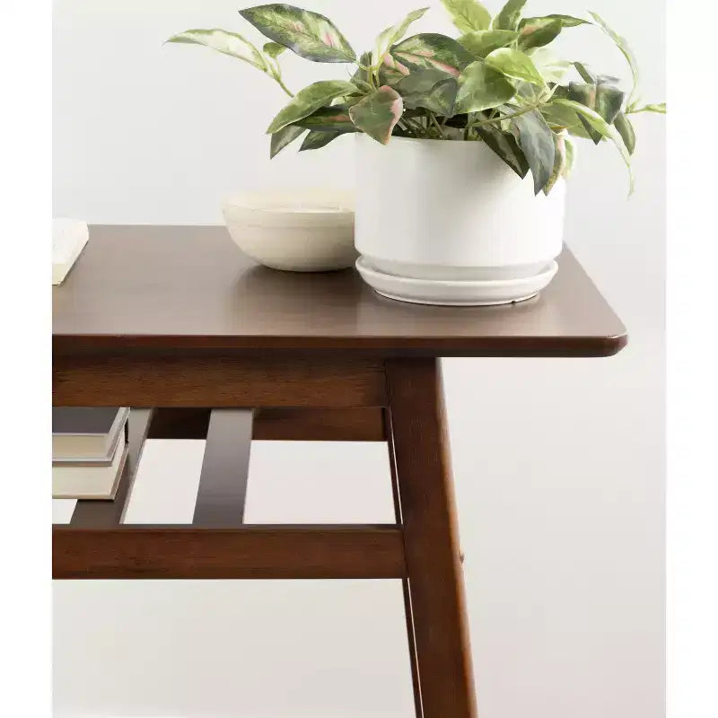 Table de pub Kate et Laurel Morreau en bois, 48x19x43, Noyer brun