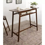 Table de pub Kate et Laurel Morreau en bois, 48x19x43, Noyer brun