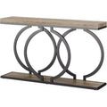 Console bois Tribesigns 55 pouces, table d'entrée étroite avec cadre métallique géométrique pour entrée de salon