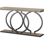 Console bois Tribesigns 55 pouces, table d'entrée étroite avec cadre métallique géométrique pour entrée de salon