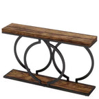 Console bois Tribesigns 55 pouces, table d'entrée étroite avec cadre métallique géométrique pour entrée de salon