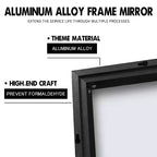 Miroir mural décoratif Dovelina rectangulaire moderne à cadre métallique - 38x24, Noir