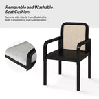 Chaise de salle à manger Hieromymus Modern Ratten avec coussin amovible | HULALA HOME