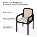 Chaise de salle à manger Hieromymus Modern Ratten avec coussin amovible | HULALA HOME