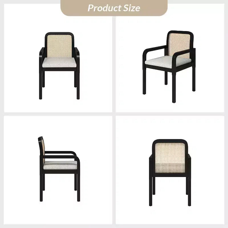 Chaise de salle à manger Hieromymus Modern Ratten avec coussin amovible | HULALA HOME