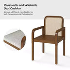 Chaise de salle à manger Hieromymus Modern Ratten avec coussin amovible | HULALA HOME