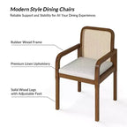 Chaise de salle à manger Hieromymus Modern Ratten avec coussin amovible | HULALA HOME