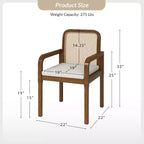 Chaise de salle à manger Hieromymus Modern Ratten avec coussin amovible | HULALA HOME