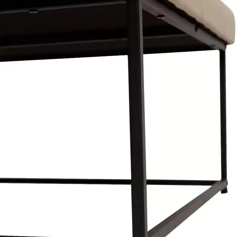 Flash Furniture Ashton Pouf carré capitonné de 76 cm avec cadre en métal