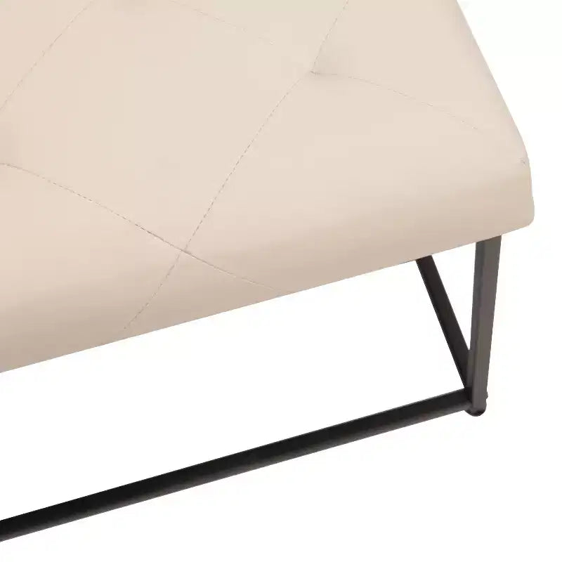 Flash Furniture Ashton Pouf carré capitonné de 76 cm avec cadre en métal