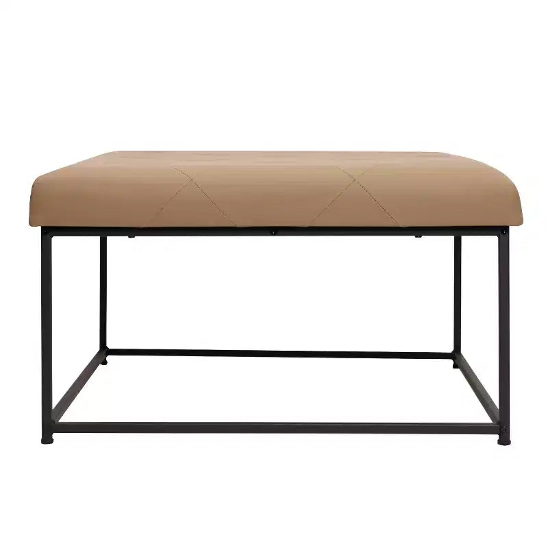 Flash Furniture Ashton Pouf carré capitonné de 76 cm avec cadre en métal