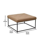 Flash Furniture Ashton Pouf carré capitonné de 76 cm avec cadre en métal