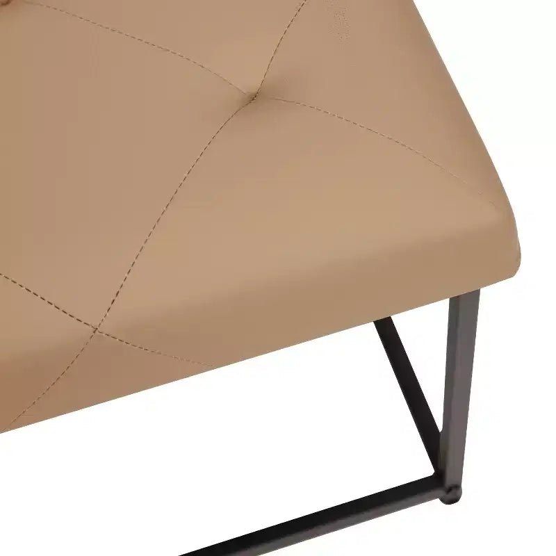 Flash Furniture Ashton Pouf carré capitonné de 76 cm avec cadre en métal