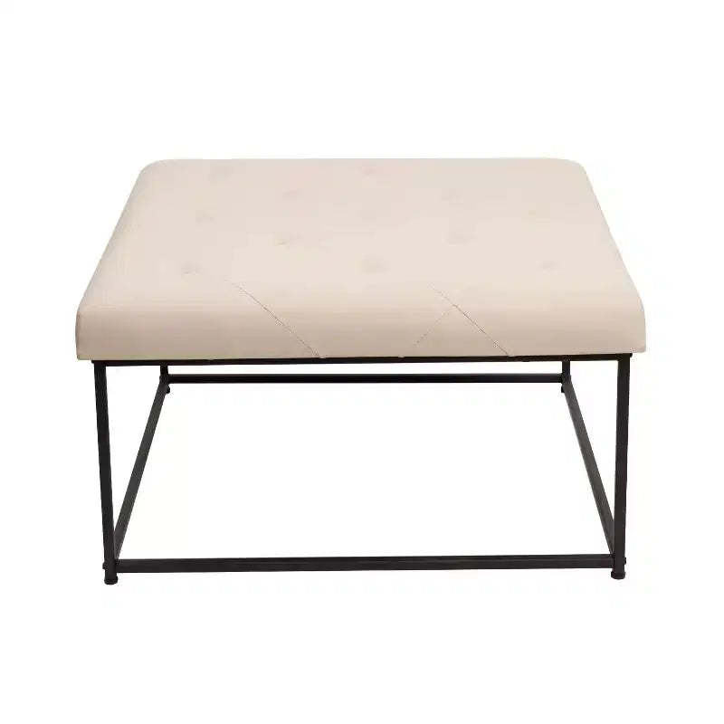 Flash Furniture Ashton Pouf carré capitonné de 76 cm avec cadre en métal