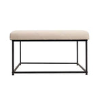 Flash Furniture Ashton Pouf carré capitonné de 76 cm avec cadre en métal