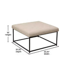 Flash Furniture Ashton Pouf carré capitonné de 76 cm avec cadre en métal